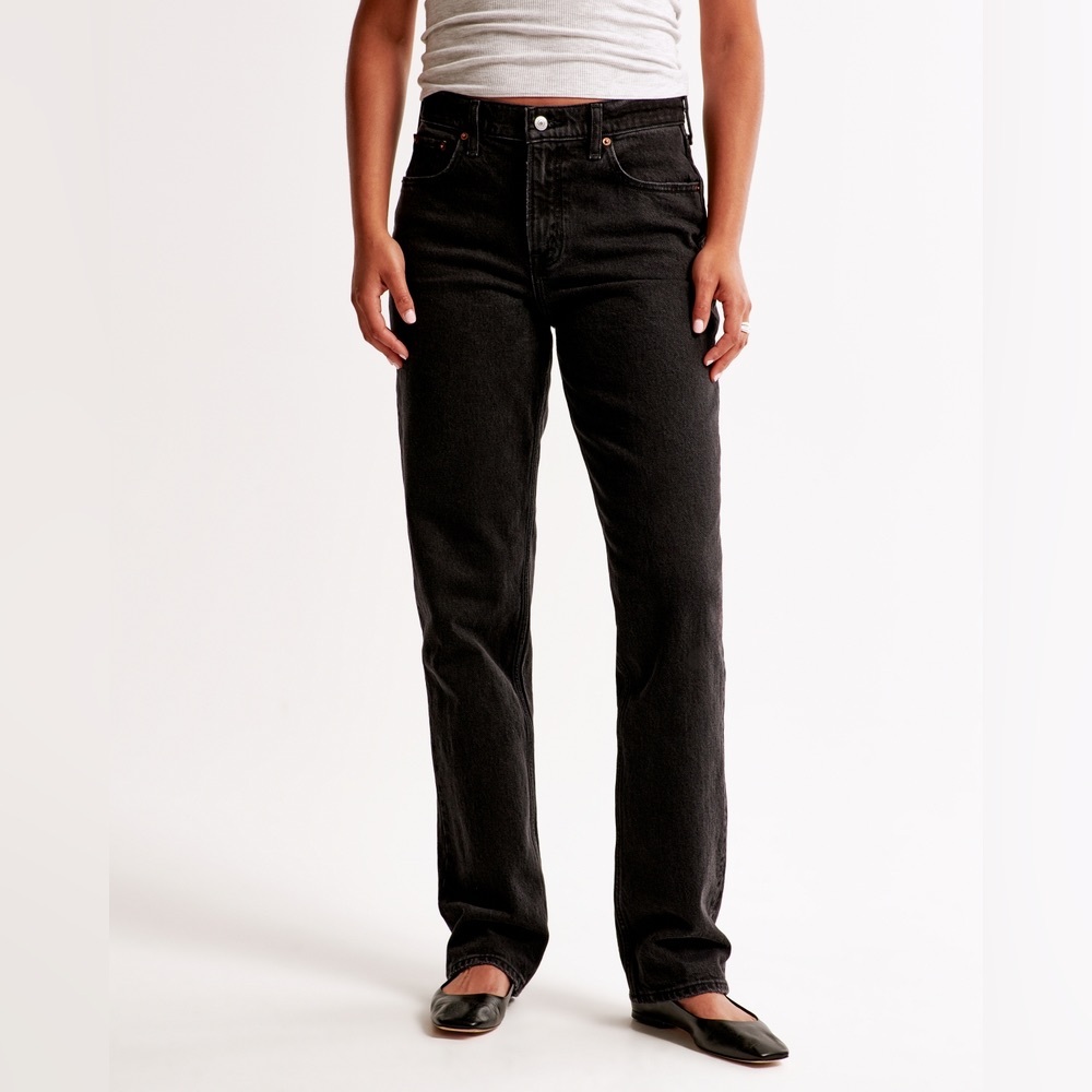 Abercrombie & Fitch Black Straight Leg Jeans